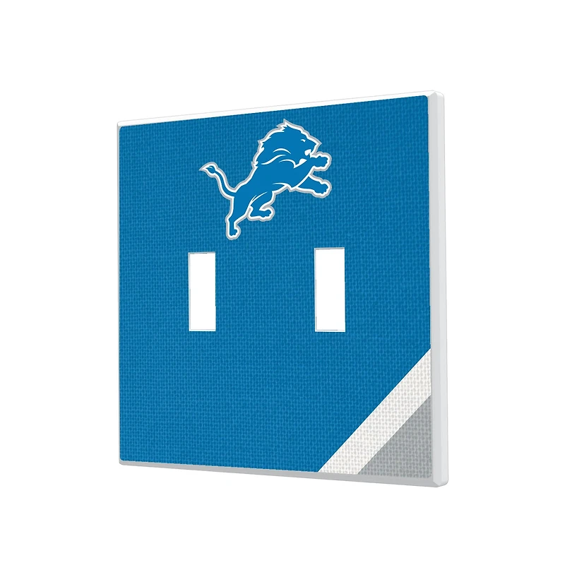 Detroit Lions Diagonal Stripe Double Toggle Light Switch Plate