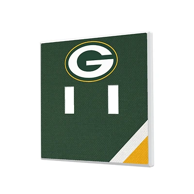 Green Bay Packers Diagonal Stripe Double Toggle Light Switch Plate