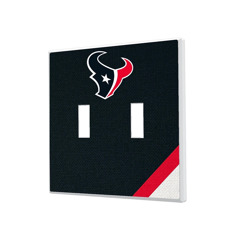 Houston Texans Diagonal Stripe Double Toggle Light Switch Plate