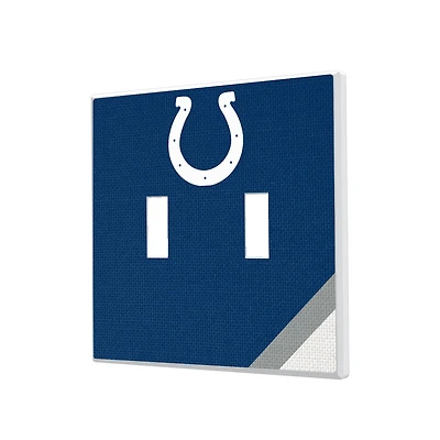 Indianapolis Colts Diagonal Stripe Double Toggle Light Switch Plate