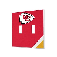 Kansas City Chiefs Diagonal Stripe Double Toggle Light Switch Plate