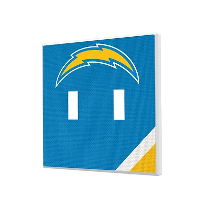 Los Angeles Chargers Diagonal Stripe Double Toggle Light Switch Plate