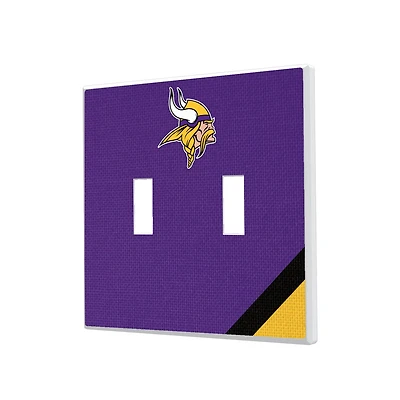 Minnesota Vikings Diagonal Stripe Double Toggle Light Switch Plate