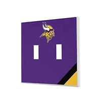 Minnesota Vikings Diagonal Stripe Double Toggle Light Switch Plate