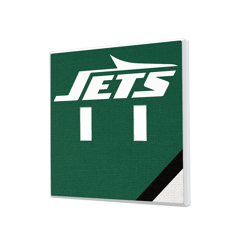 New York Jets Diagonal Stripe Double Toggle Light Switch Plate