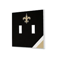New Orleans Saints Diagonal Stripe Double Toggle Light Switch Plate