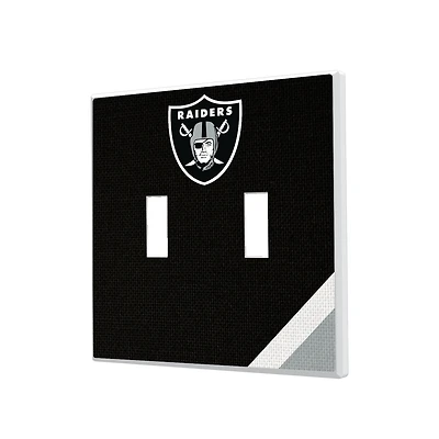 Las Vegas Raiders Diagonal Stripe Double Toggle Light Switch Plate