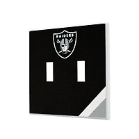 Las Vegas Raiders Diagonal Stripe Double Toggle Light Switch Plate