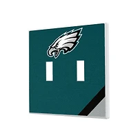 Philadelphia Eagles Diagonal Stripe Double Toggle Light Switch Plate
