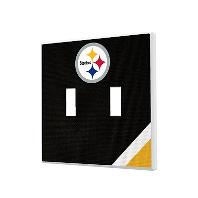 Pittsburgh Steelers Diagonal Stripe Double Toggle Light Switch Plate