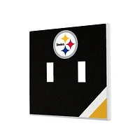 Pittsburgh Steelers Diagonal Stripe Double Toggle Light Switch Plate