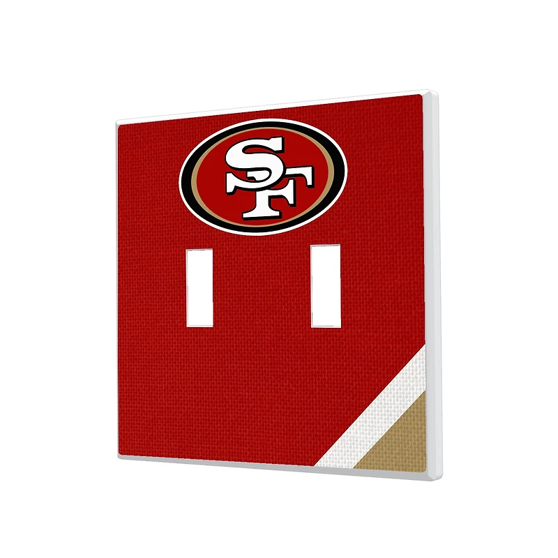 San Francisco 49ers Diagonal Stripe Double Toggle Light Switch Plate