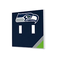 Seattle Seahawks Diagonal Stripe Double Toggle Light Switch Plate