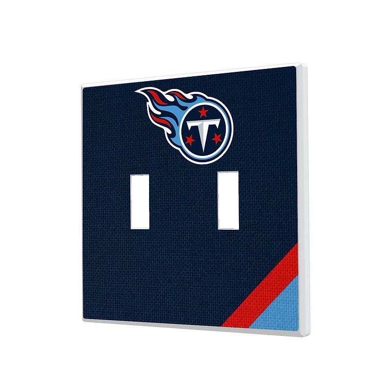 Tennessee Titans Diagonal Stripe Double Toggle Light Switch Plate