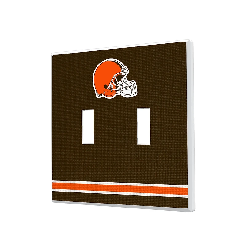 Cleveland Browns Stripe Double Toggle Light Switch Plate