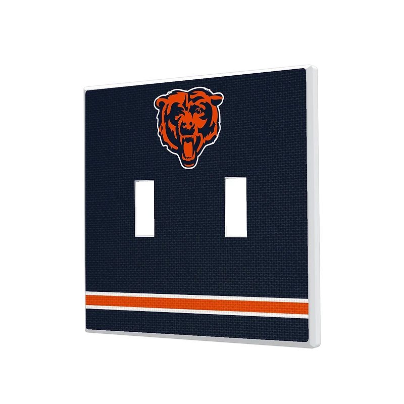 Chicago Bears Stripe Double Toggle Light Switch Plate