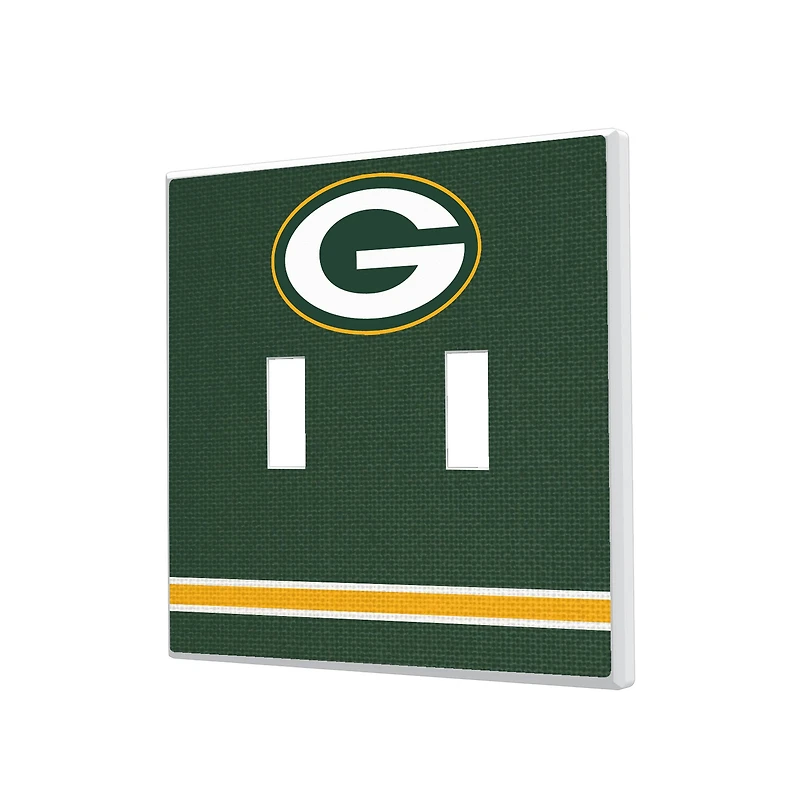 Green Bay Packers Stripe Double Toggle Light Switch Plate