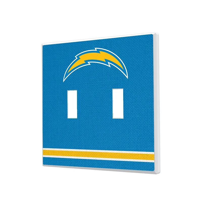 Los Angeles Chargers Stripe Double Toggle Light Switch Plate