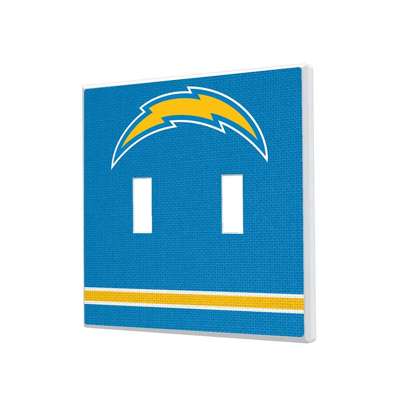 Los Angeles Chargers Stripe Double Toggle Light Switch Plate