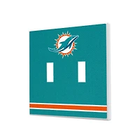 Miami Dolphins Stripe Double Toggle Light Switch Plate