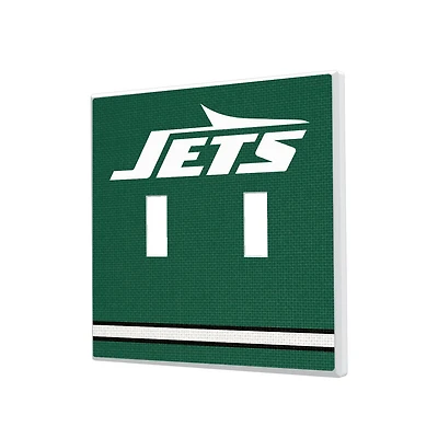 New York Jets Stripe Double Toggle Light Switch Plate