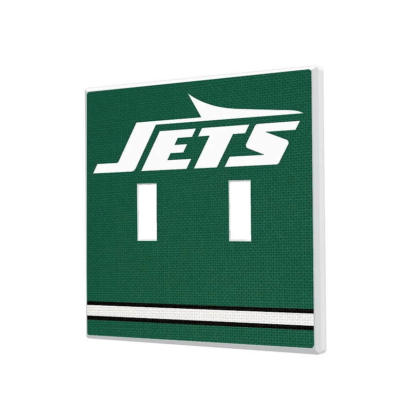 New York Jets Stripe Double Toggle Light Switch Plate