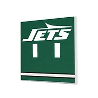 New York Jets Stripe Double Toggle Light Switch Plate