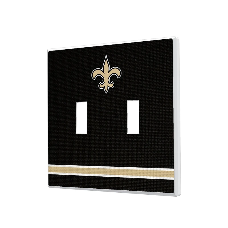 New Orleans Saints Stripe Double Toggle Light Switch Plate