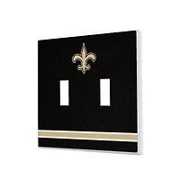 New Orleans Saints Stripe Double Toggle Light Switch Plate