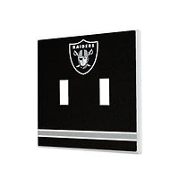 Las Vegas Raiders Stripe Double Toggle Light Switch Plate