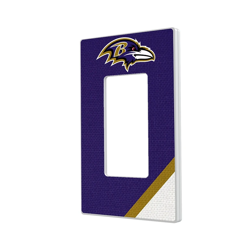 Baltimore Ravens Diagonal Stripe Single Rocker Light Switch Plate