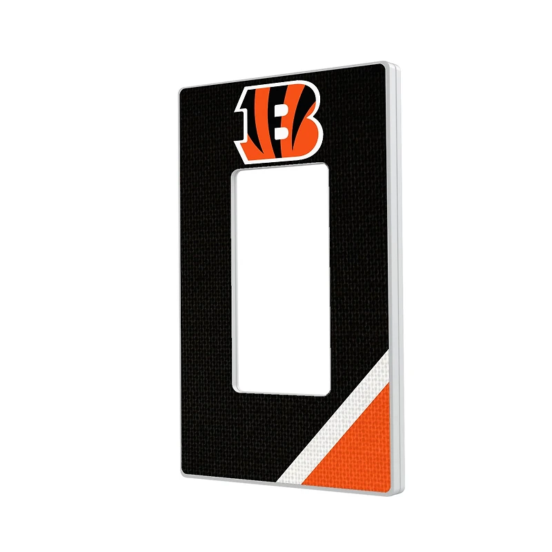 Cincinnati Bengals Diagonal Stripe Single Rocker Light Switch Plate