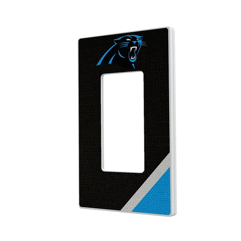 Carolina Panthers Diagonal Stripe Single Rocker Light Switch Plate