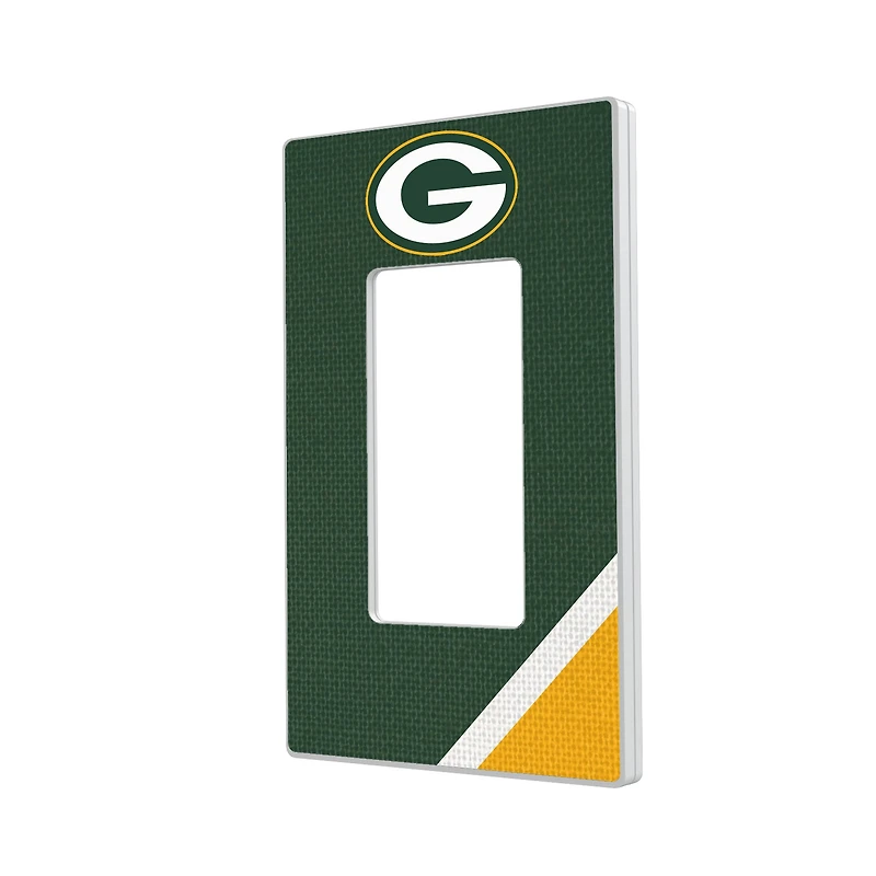 Green Bay Packers Diagonal Stripe Single Rocker Light Switch Plate