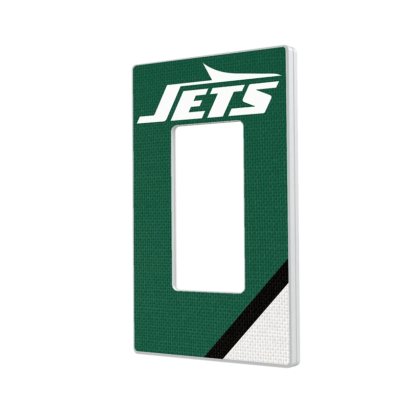 New York Jets Diagonal Stripe Single Rocker Light Switch Plate