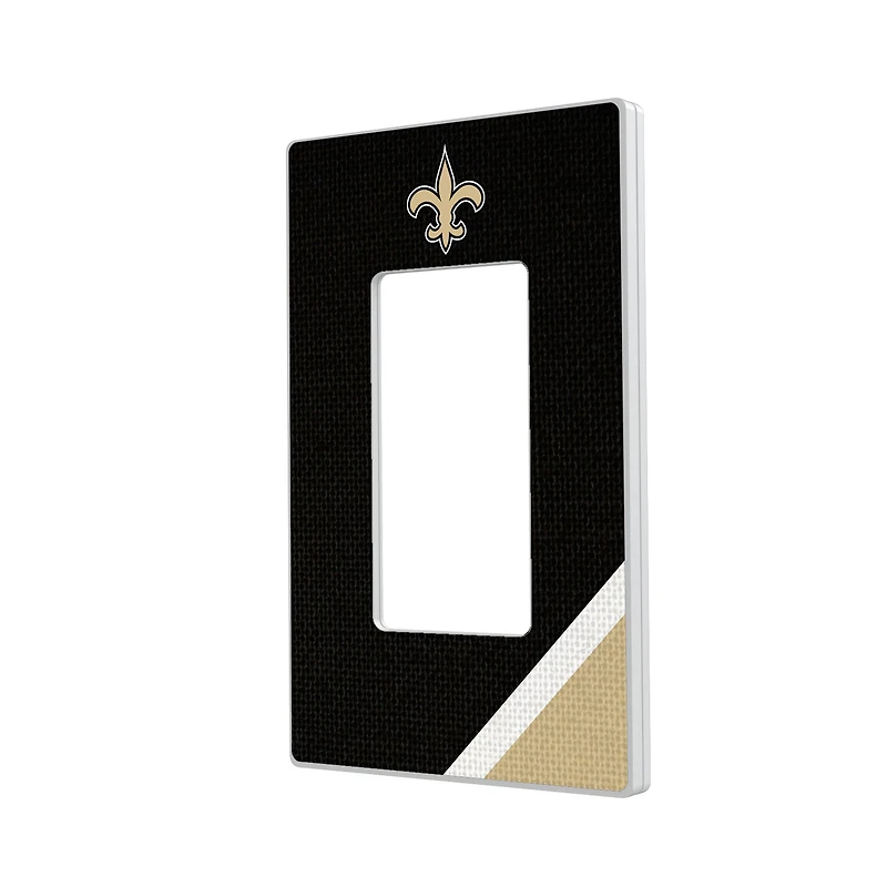 New Orleans Saints Diagonal Stripe Single Rocker Light Switch Plate