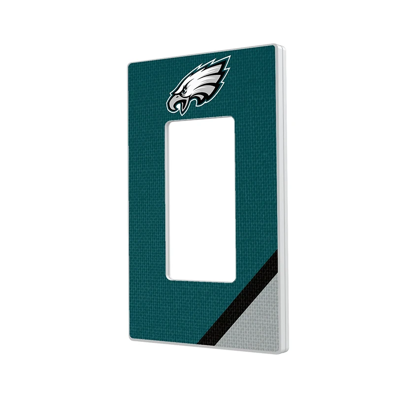 Philadelphia Eagles Diagonal Stripe Single Rocker Light Switch Plate