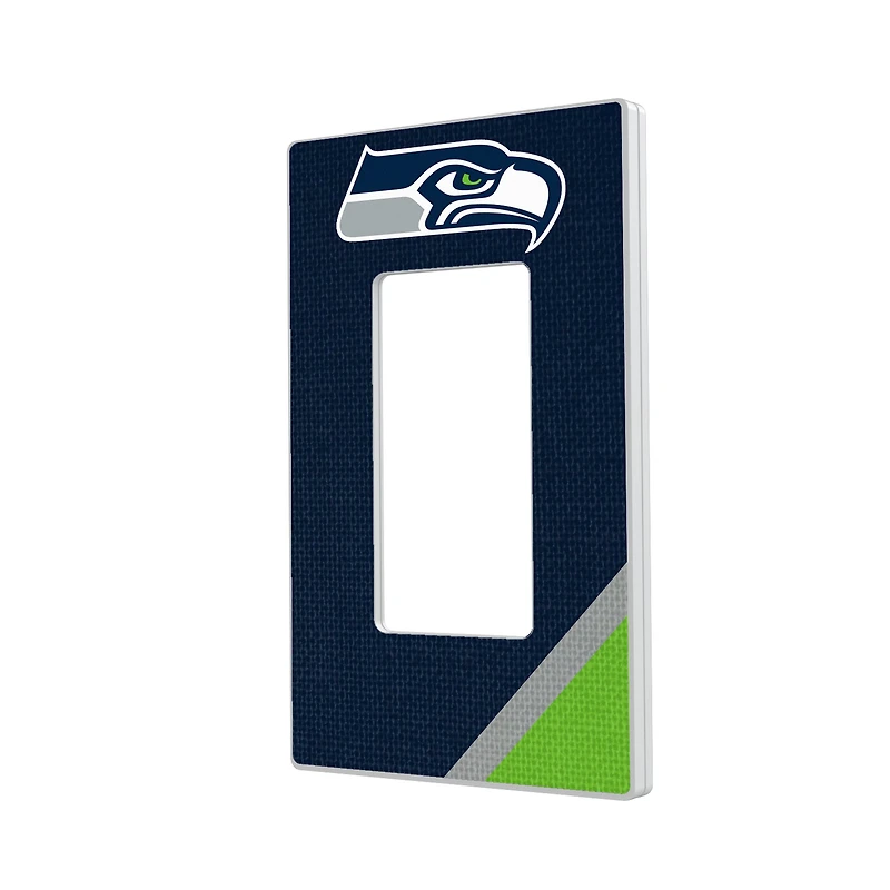 Seattle Seahawks Diagonal Stripe Single Rocker Light Switch Plate