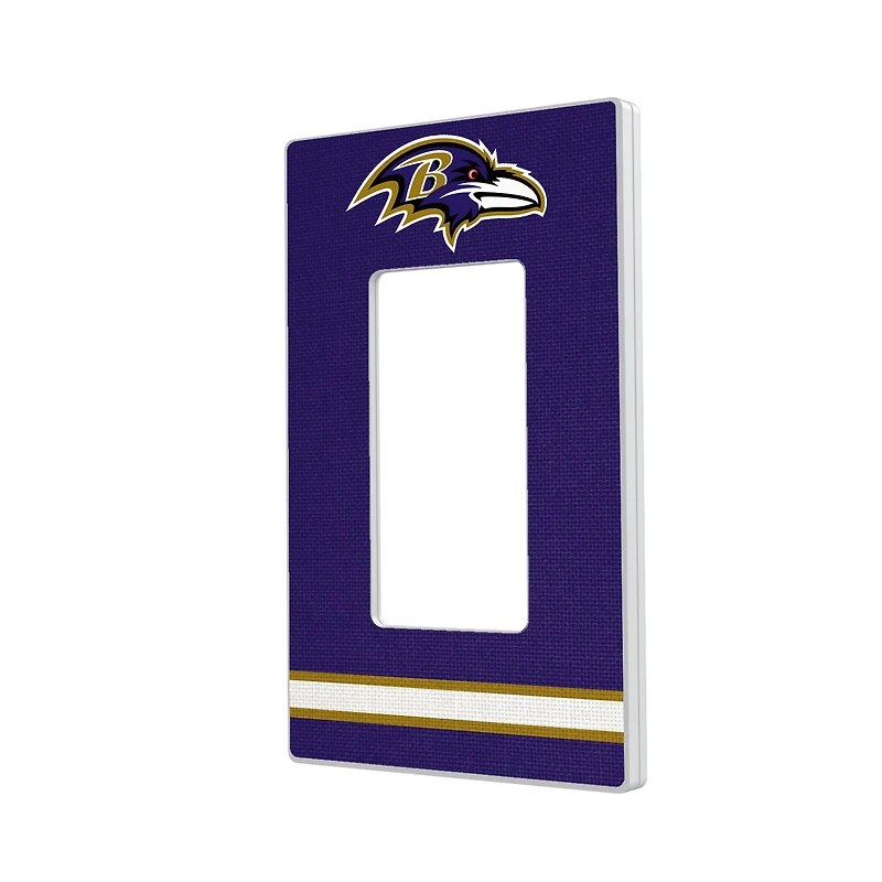 Baltimore Ravens Stripe Single Rocker Light Switch Plate