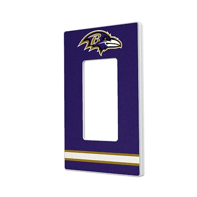 Baltimore Ravens Stripe Single Rocker Light Switch Plate