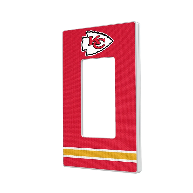 Kansas City Chiefs Stripe Single Rocker Light Switch Plate