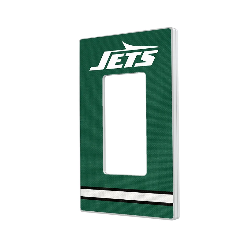 New York Jets Stripe Single Rocker Light Switch Plate