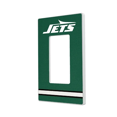 New York Jets Stripe Single Rocker Light Switch Plate