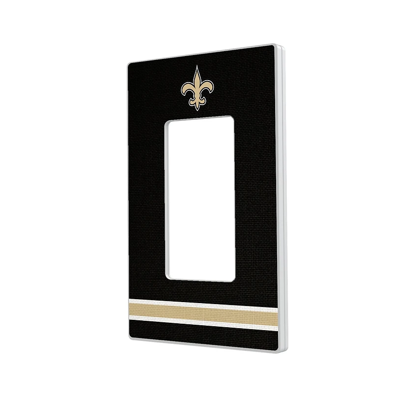New Orleans Saints Stripe Single Rocker Light Switch Plate
