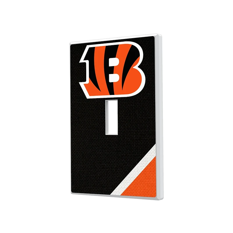 Cincinnati Bengals Diagonal Stripe Single Toggle Light Switch Plate