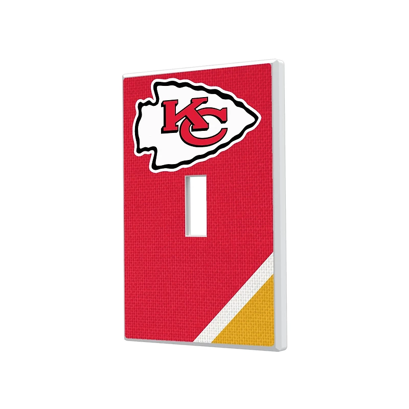 Kansas City Chiefs Diagonal Stripe Single Toggle Light Switch Plate