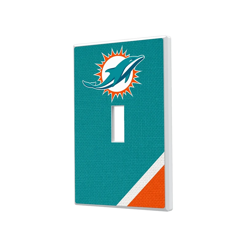 Miami Dolphins Diagonal Stripe Single Toggle Light Switch Plate