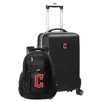 MOJO Black Cleveland Guardians Deluxe 2-Piece Backpack and Carry-On Set