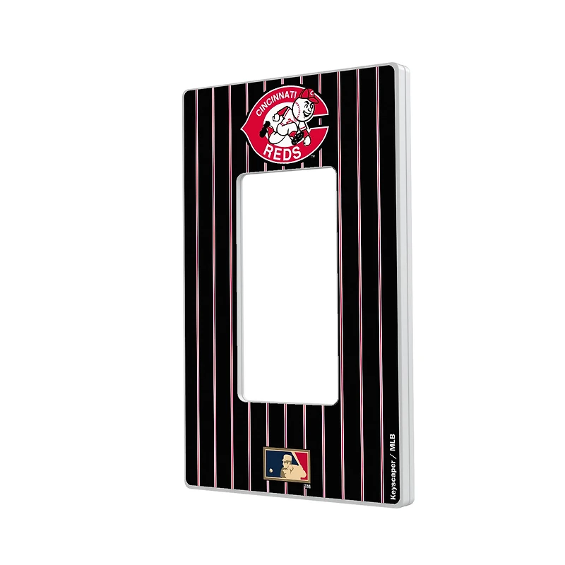 Cincinnati Reds 1978-1992 Cooperstown Pinstripe Single Rocker Light Switch Plate