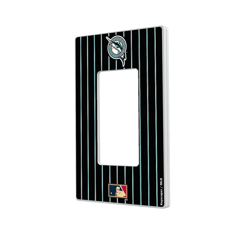 Miami Marlins 1993-2011 Cooperstown Pinstripe Single Rocker Light Switch Plate